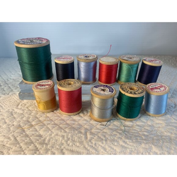 Vintage Sewing Thread wood Spool set of 11 #18 - Picture 9 of 9